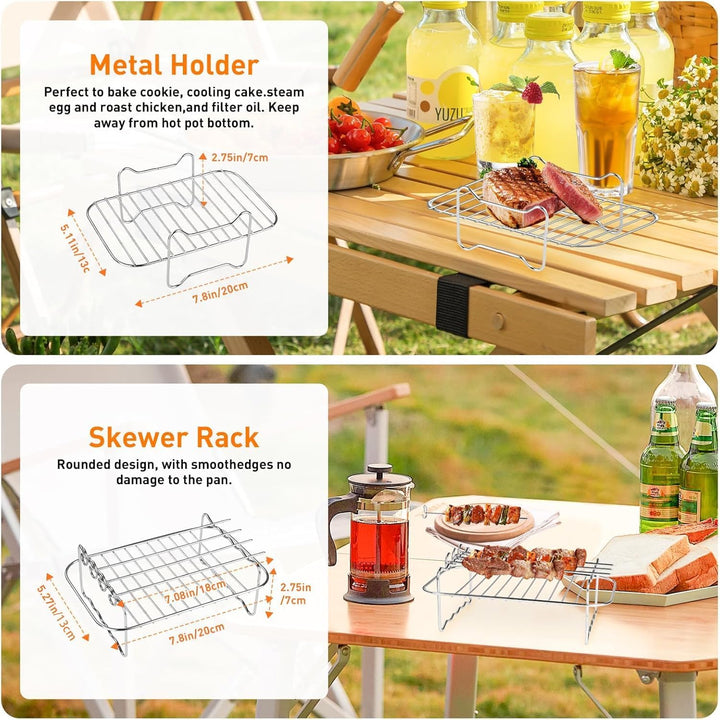 Ninja AF400EU Silikonform & Grillrost | HONYAO 8 Stück Airfryer Silikonform & Grillrost für Ninja AF