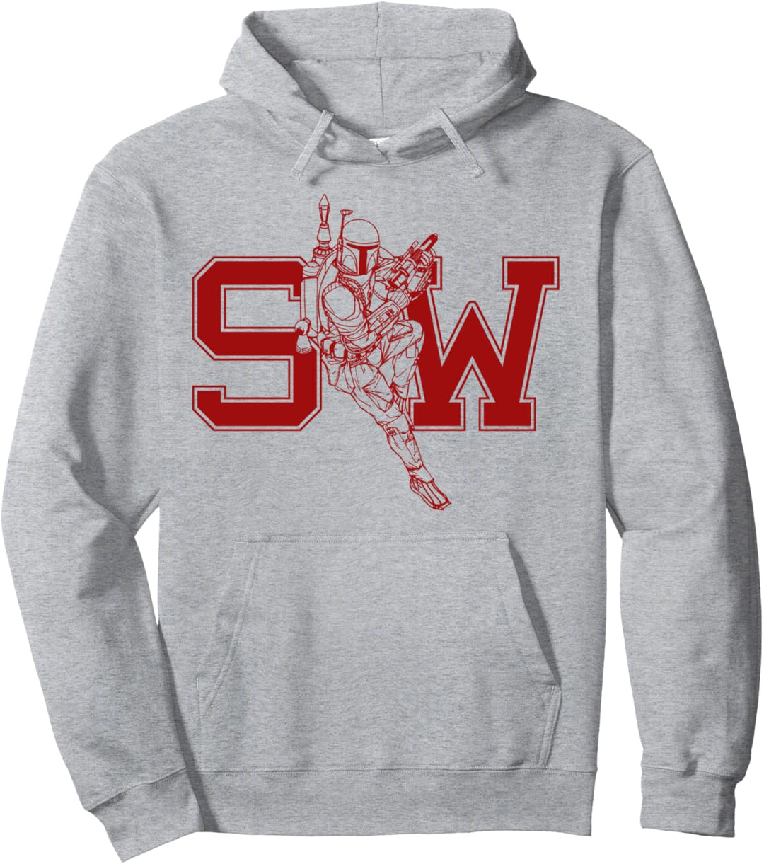 Star Wars Boba Fett Collegiate Text Pullover Hoodie