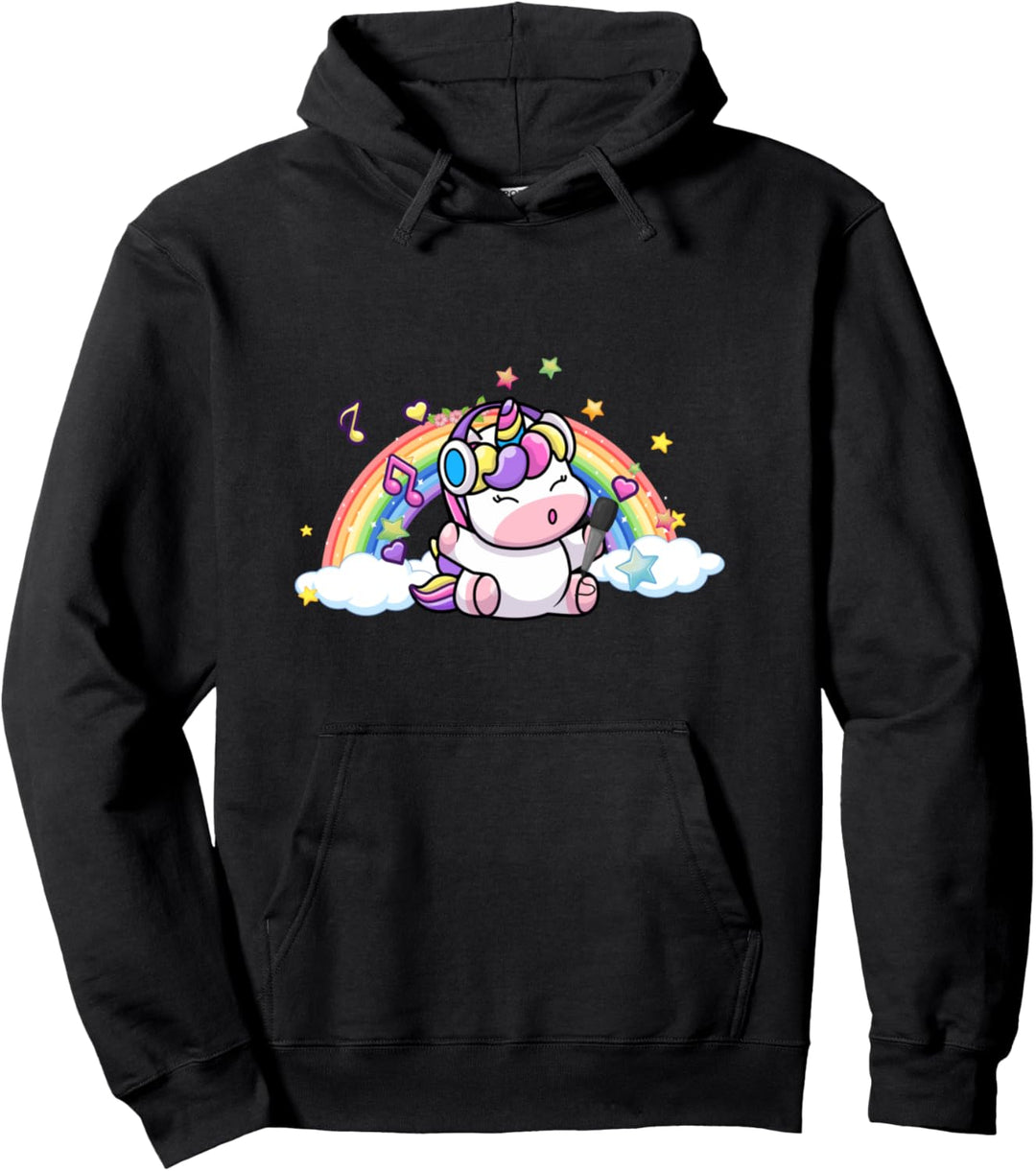 Unicorn Music Rainbow Kawaii Anime Pullover Hoodie