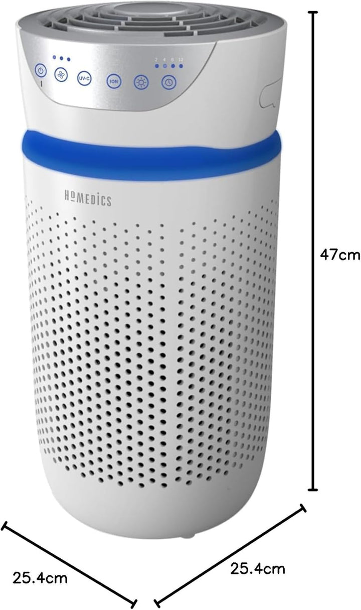 HoMedics Luftreiniger 76m² Air Purifier mit 5-in-1 HEPA-Filter und 3 Stufen - Luftfilter mit 99.97%