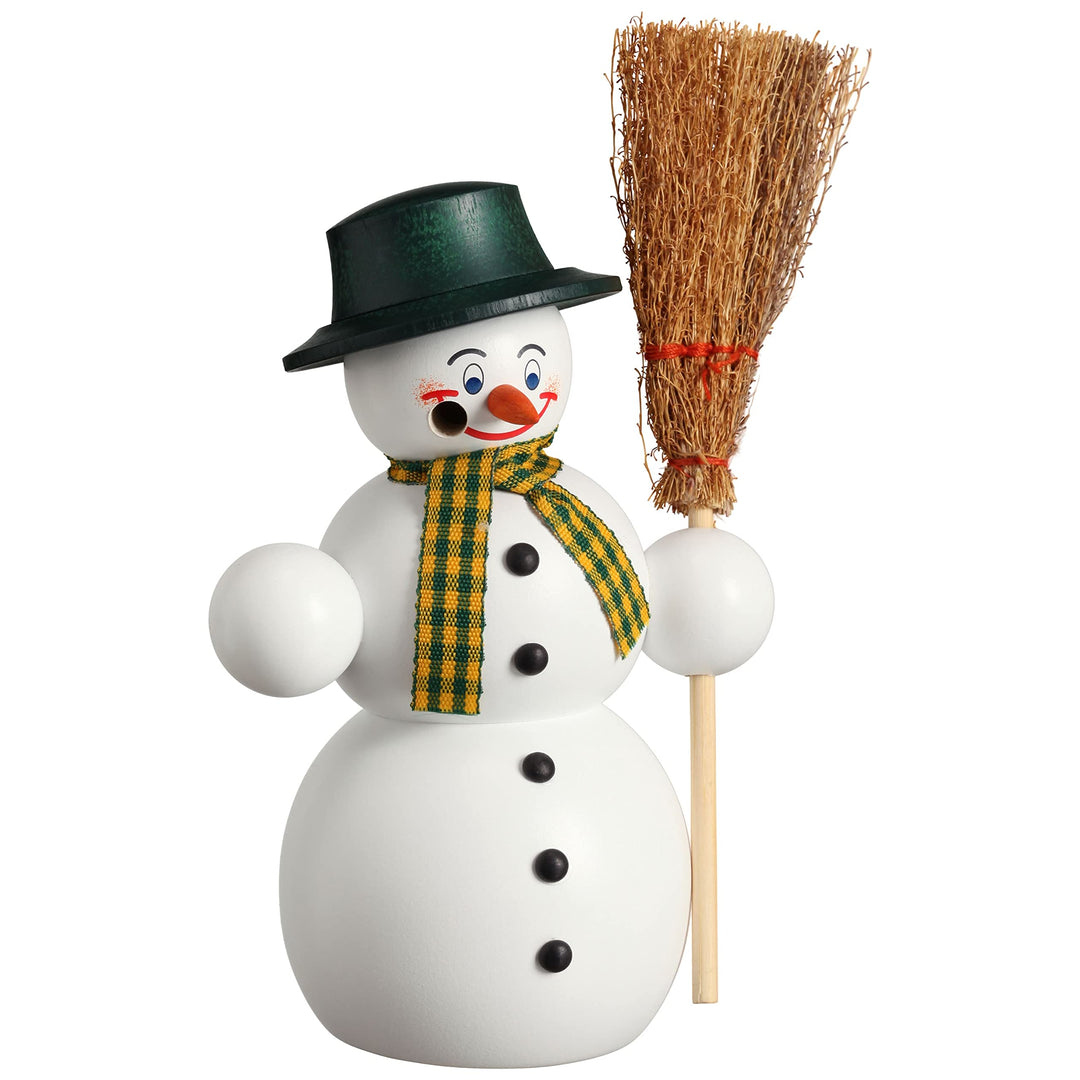 Seiffener Volkskunst | Räuchermännchen | Räucherfigur 16 cm | Schneemann | Original Erzgebirge | 122
