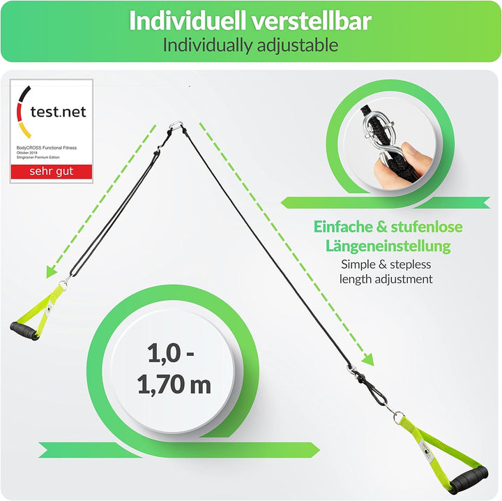 BodyCROSS Premium Schlingentrainer Expert Edition, Made in Germany, geprüft & Zertifiziert, Slingtra