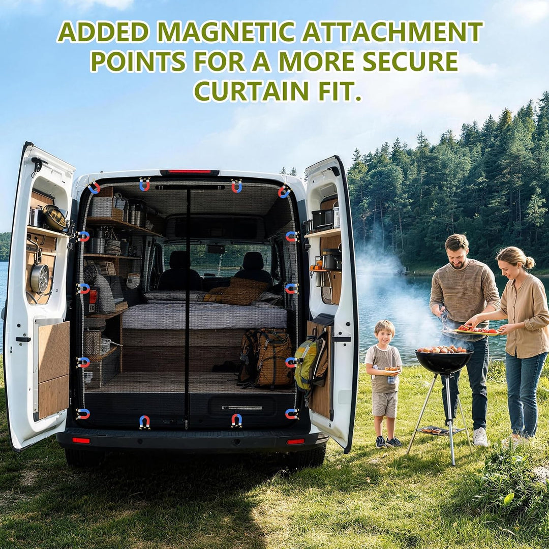 XCBYT Moskitonetz Auto Hintertür Kompatibel für VW T5 T6,Magnetisch Reissverschluss Fliegengitter Au