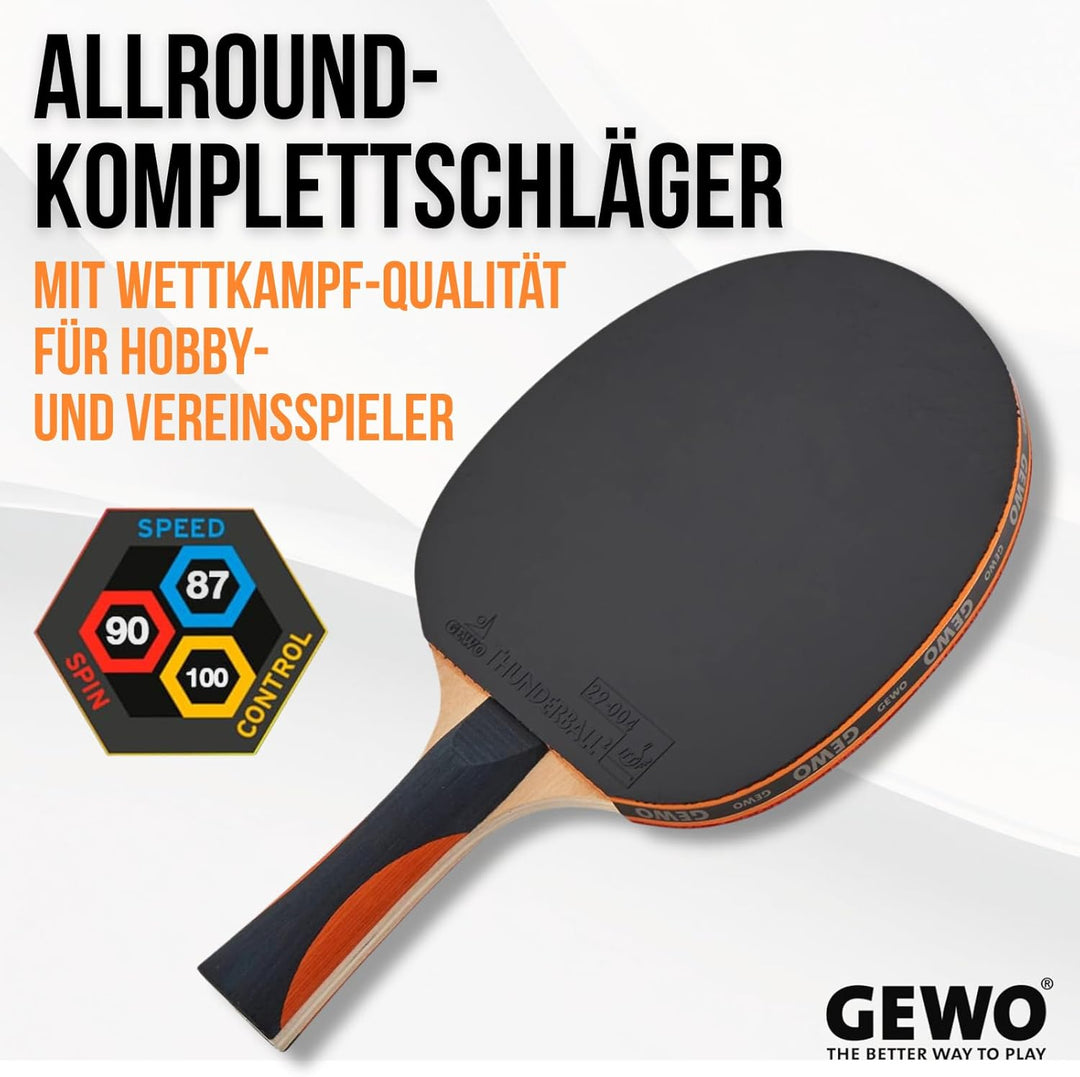 GEWO Tischtennisschläger Player - ITTF genehmigter Tischtennis Schläger - hohe Kontrolle und maximal