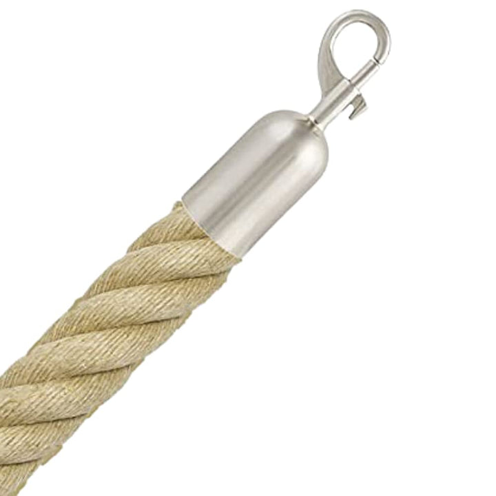 Absperrseil Hanf mit Schnappenden (Ø25 mm) (1.5 m, Satin) 1.5 m Satin, 1.5 m Satin