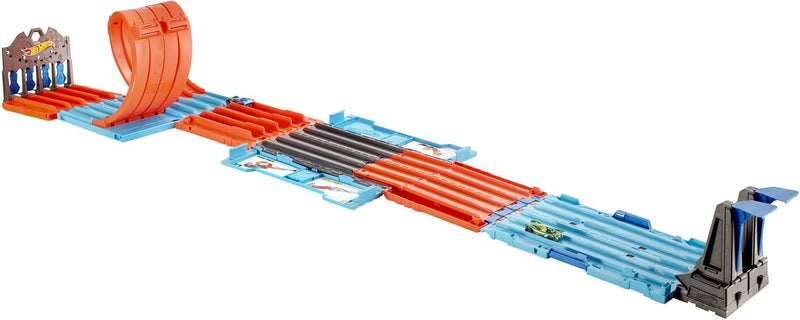 Hot Wheels Bahn Track Builder, Rennkiste (3 Stunts in 1 Set) zum Bauen von Autorennbahnen für Hot Wh