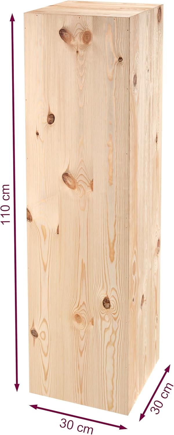 DECOKTIVO Pflanzenständer Holz, Vintage Holzdeko, Blumenständer, Blumenhocker, Holzblock, Dekosäule,