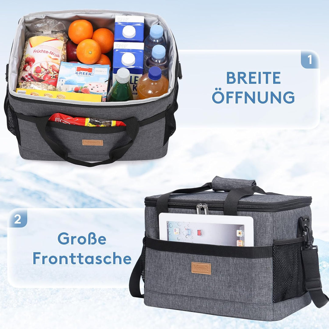 Lifewit 20L Kühltasche Gross faltbar Kühlkorb Kühlbox Isoliertasche Thermotasche Picknicktasche für