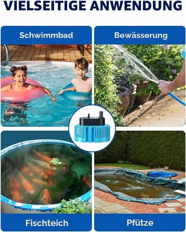 Lnicez Schmutzwasserpumpe Tauchpumpe 75W 3000L/H Wasserpumpe 3.2m max Förderhöhe, Tauchpumpe Schmutz