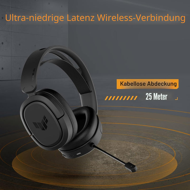 ASUS TUF GAMING H1 Wireless Headset (kabellos, 7.1-Surround-Sound, leichtes, komfortables Design, Ko