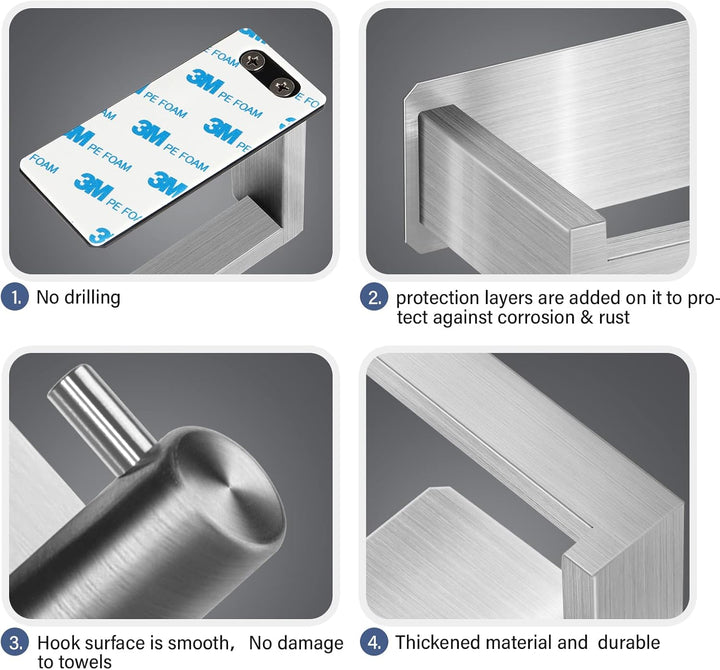 Toilet Paper Holder No Drilling Required,Selbstklebend Klopapierhalter WC Papierhalter Edelstahl Toi