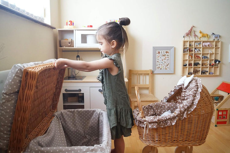 e-wicker24 Wäscheschrank, Truhe für Wäsche, Wäschekorb, Wäschepuff aus Weide, Spielzeugkorb aus Weid