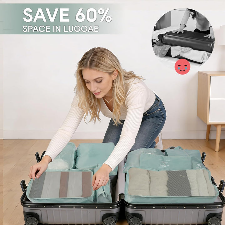 MosaiRudo 8-teilig Koffer Organizer Set, Packing Cubes, Packwürfel für Urlaub & Business,Reise Organ