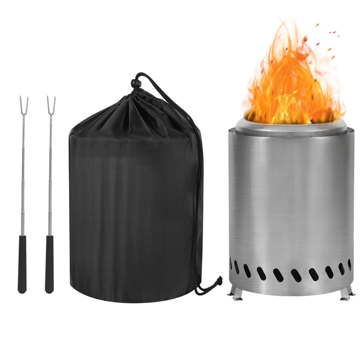 Rauchfreie Feuerschale 18cm Edelstahl – Tischkamin Outdoor für Garten & Balkon, Mini Feuerkorb für B