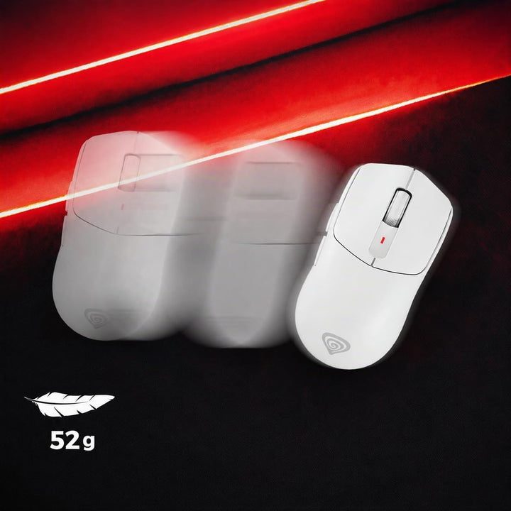 Genesis Zircon 500 G2 Wireless Gaming Maus – 10.000 DPI Pixart PMW3325, 2,4 GHz/BT 5.0/USB-C, 52 g U