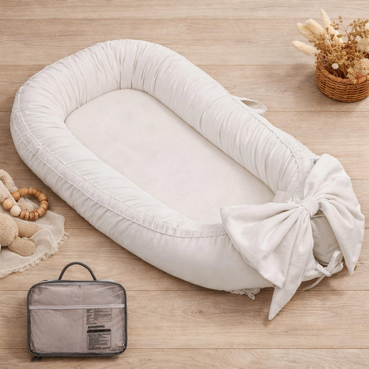 EAQ Babynest Nestchen Baby Weiches Atmungsaktives Babybett für Neugeborene Geschenk Baby Erstausstat