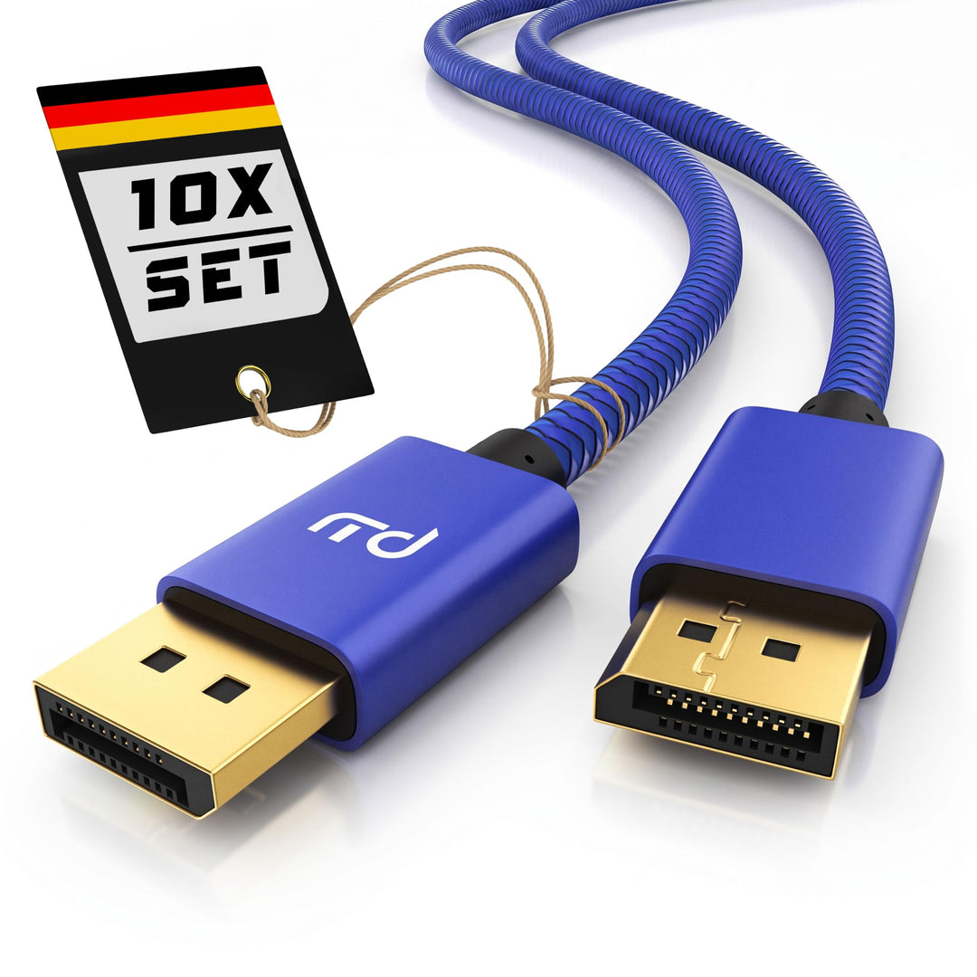 CSL – 10x 8k Premium DisplayPort Kabel - 2m - DP 1.4 zu DP 1.4-8k @ 60 Hz 4k @ 120 Hz – UHD II - bis