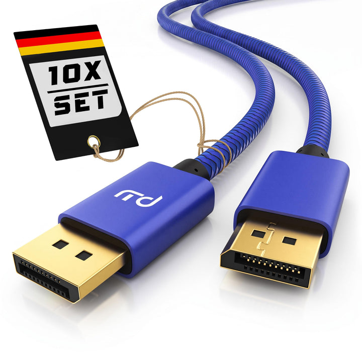 CSL – 10x 8k Premium DisplayPort Kabel - 2m - DP 1.4 zu DP 1.4-8k @ 60 Hz 4k @ 120 Hz – UHD II - bis