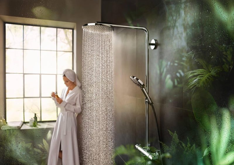 hansgrohe wassersparendes Duschsystem Raindance Select PowderRain Regendusche (Duschkopf, Schlauch,