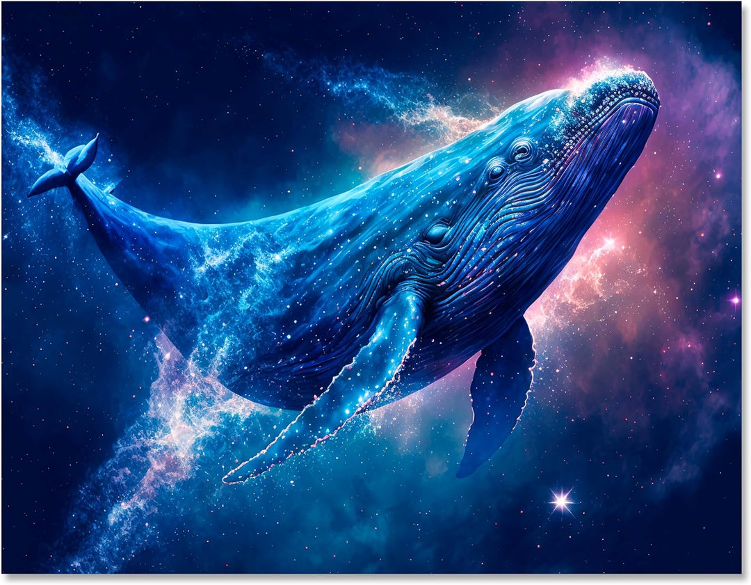 wandmotiv24 Leinwandbild Fantasy, 60x45cm, Querformat, Wal, Deko, Bilder auf Leinwand, Wanddeko, XXL