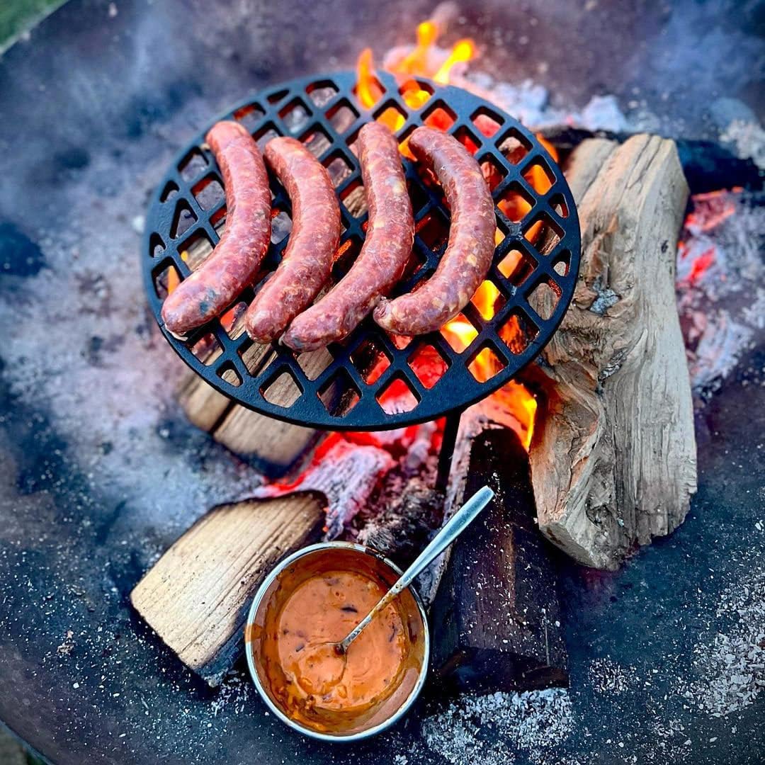 BBQ-Toro Gusseisen Grillrost mit 3 Beinen | rund | Dutch Oven Untersetzer, Grill Zubehör | Dreibein,