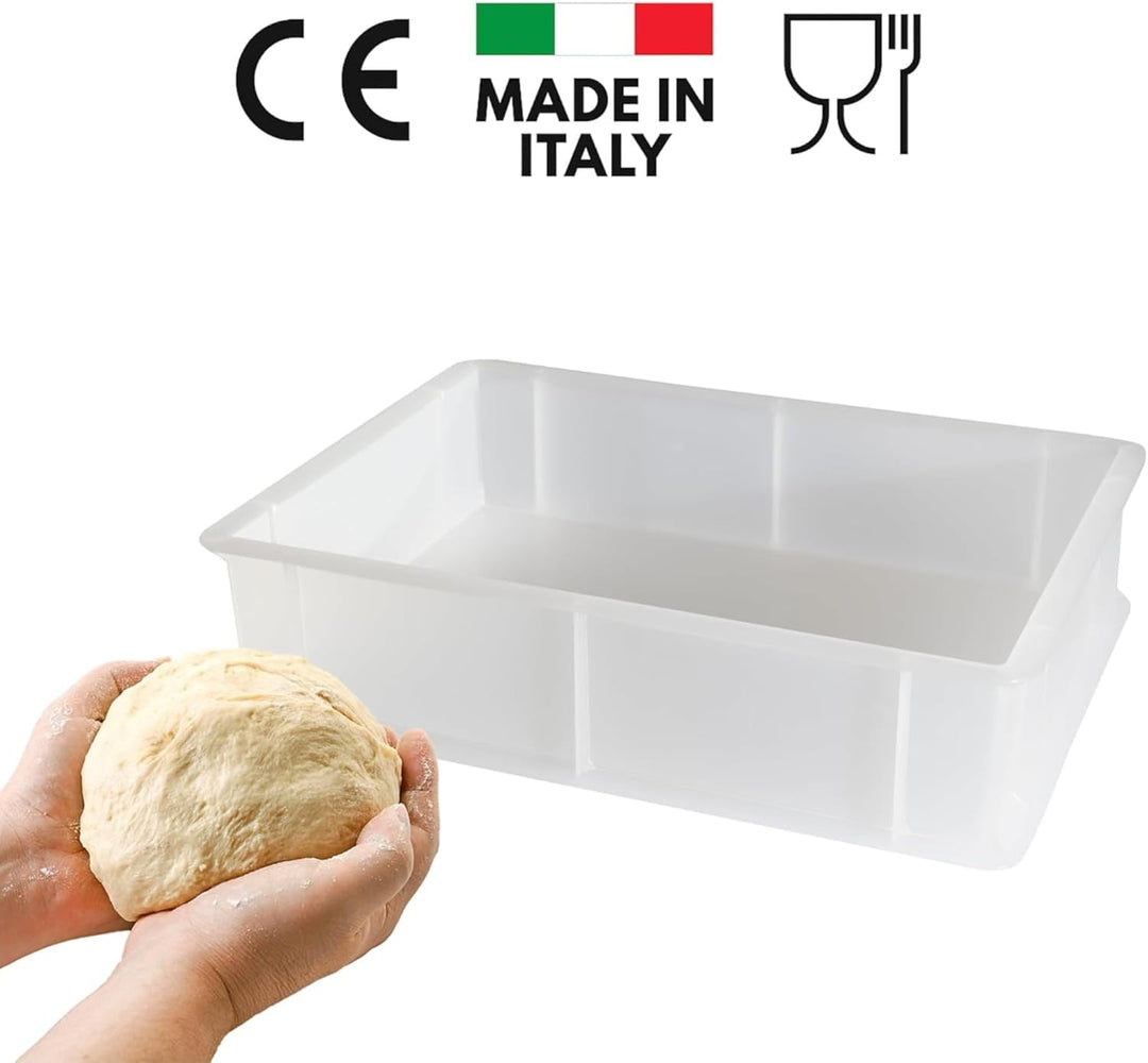 CookandSupply Gärbox für Pizza und Brot - Lebensmittelechte Teigbehälter - Made in Italy - 3 Stapelb