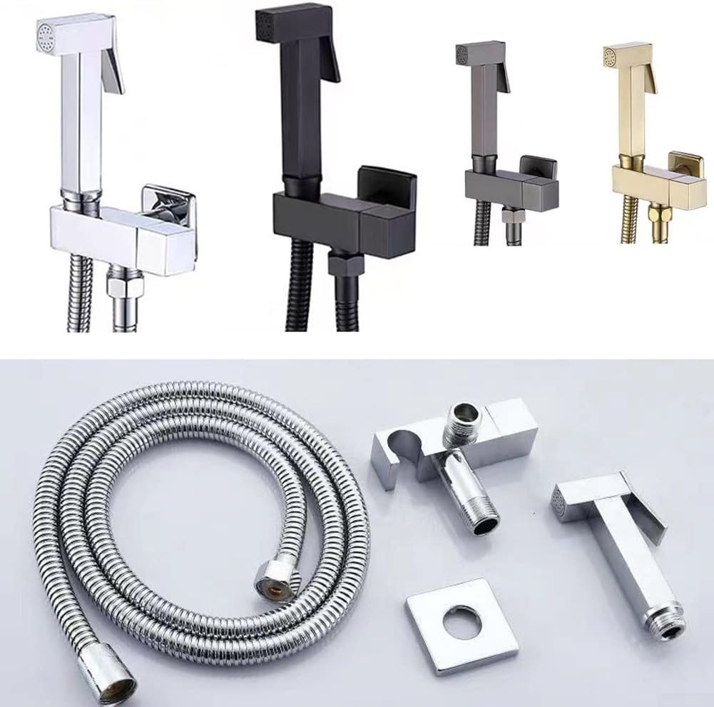 Handheld Toilette Bidet Sprüher, Gold All Copper Square Bidet Wasserhahn, Hygienische Dusche WC für