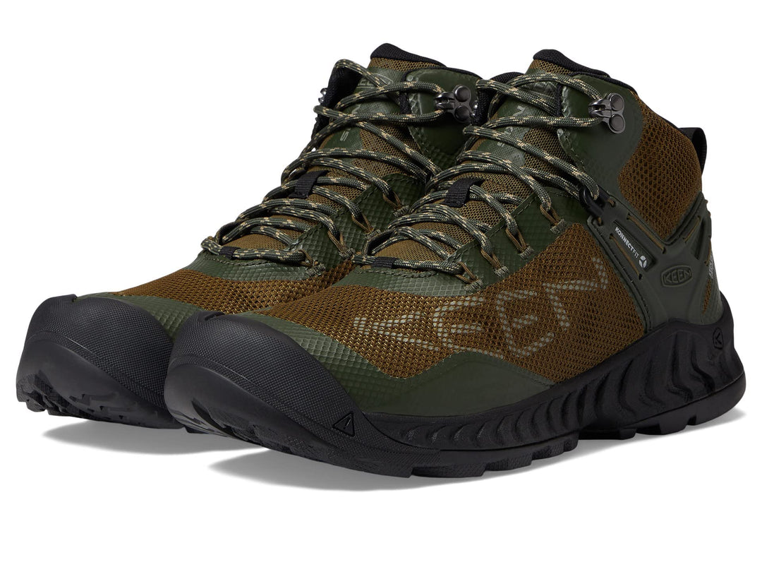 KEEN Herren-NXIS Evo Mittelhohe wasserdichte schnelle Verpackung Wanderschuhe, Brindle/Citronelle 44