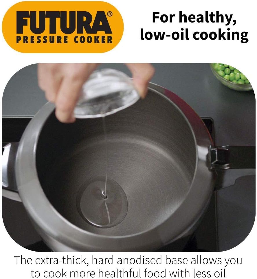Futura Hawkins Schnellkochtopf, 3 l, harteloxiert, Induktionsgeeignet, klein, Schwarz 3-Litre, 3-Lit