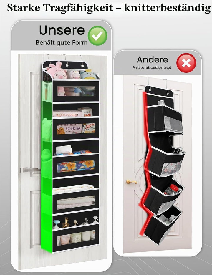 KYEVIS Over The Door Organizer Storage, 5 Shelves Door Organizer Hanging with 10 Mesh Pockets, Behin