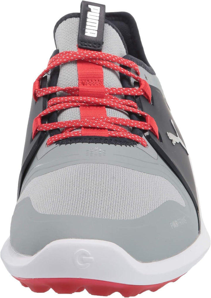 PUMA Herren Ignite FASTEN8 Golfschuh, Quarry Silver-Navy Blazer, 41 EU