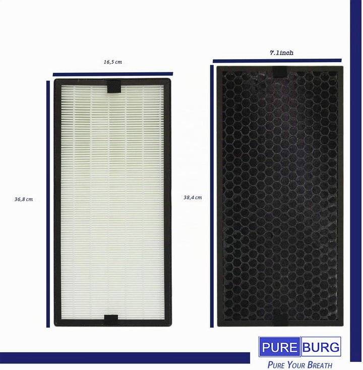 PUREBURG Ersatz-HEPA-Filter-Set, kompatibel mit Rowenta Intense Pure Luftreinigern PU40XX Serie PU40