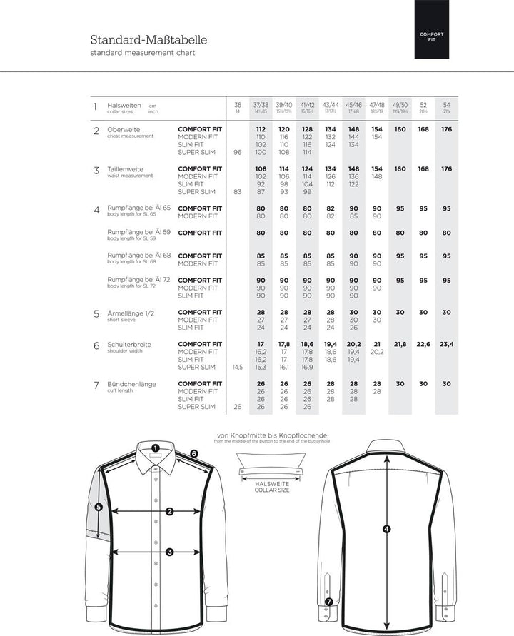eterna Herren Langarm Business Hemd Comfort Fit Fil à Fil Basic-Kent-Kragen Unifarben 3072.E18E (Mit