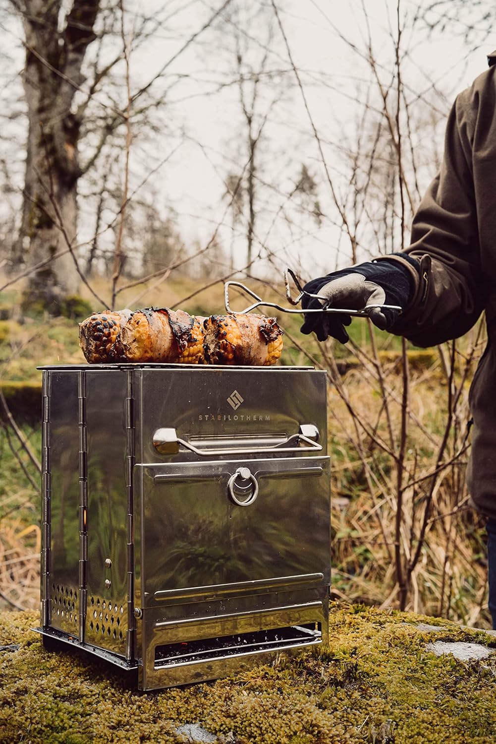 STABILOTHERM Edelstahl Holzkohle-Grill Camping Outddor faltbar | mobiler Grill Camping-Grill Outdoor