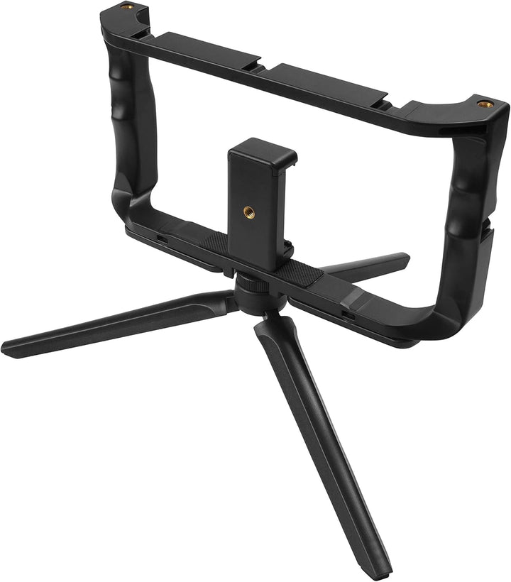 GadgetMonster Smartphone Vlogging Kit für YouTube Videos, bestehend aus Handy Stativ, Richtmikrofon