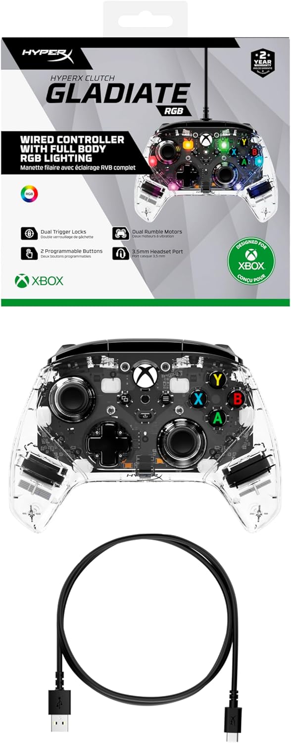 HyperX Clutch Gladiate RGB Gaming Controller für Xbox Series X|S Lizenziert von Xbox Full RGB Wired