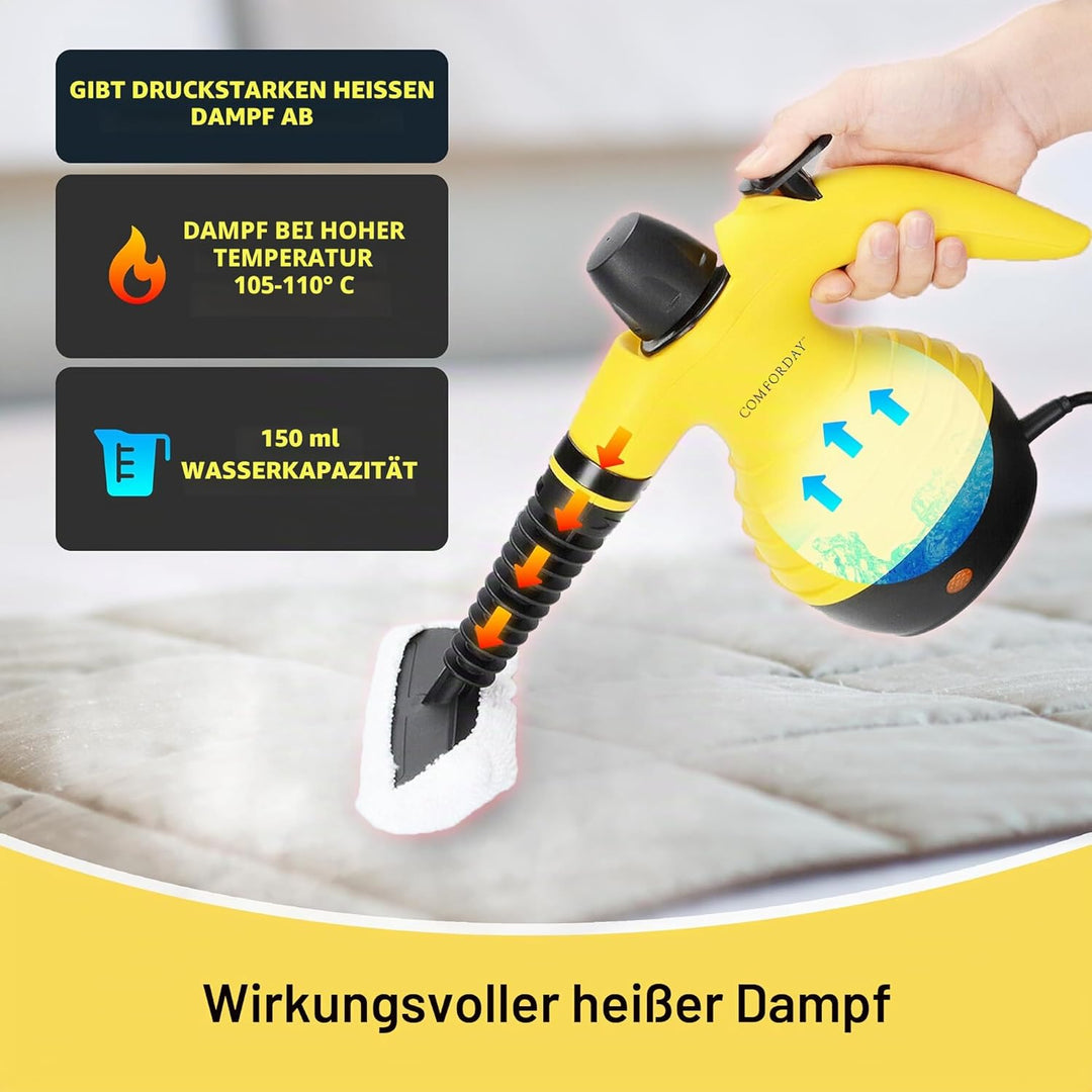 Mehrzweck-Dampfreiniger, Tragbarer Dampfgarer Mit 9 Fleckenentfernungszubehör Für Pavimena, Teppich,