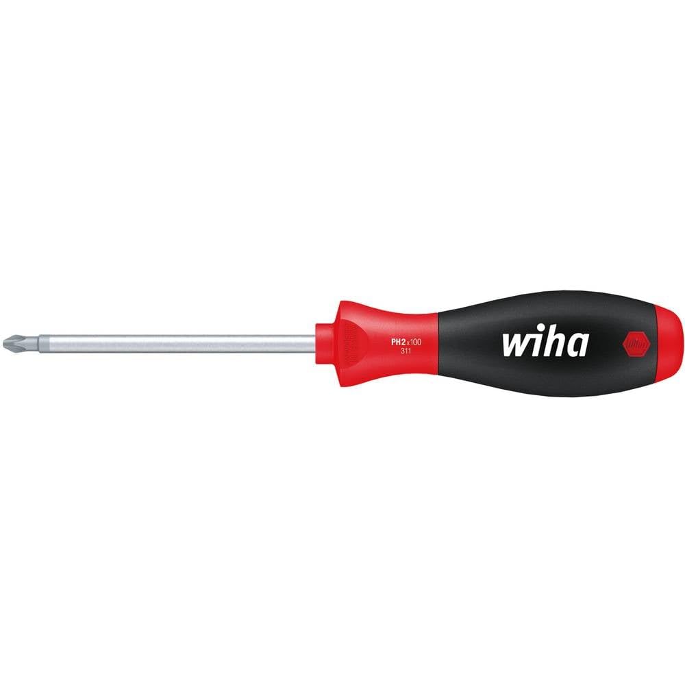 Wiha Schraubendreher SoftFinish® Phillips mit Rundklinge (00759) PH2 x 100 mm ergonomischer Griff fü