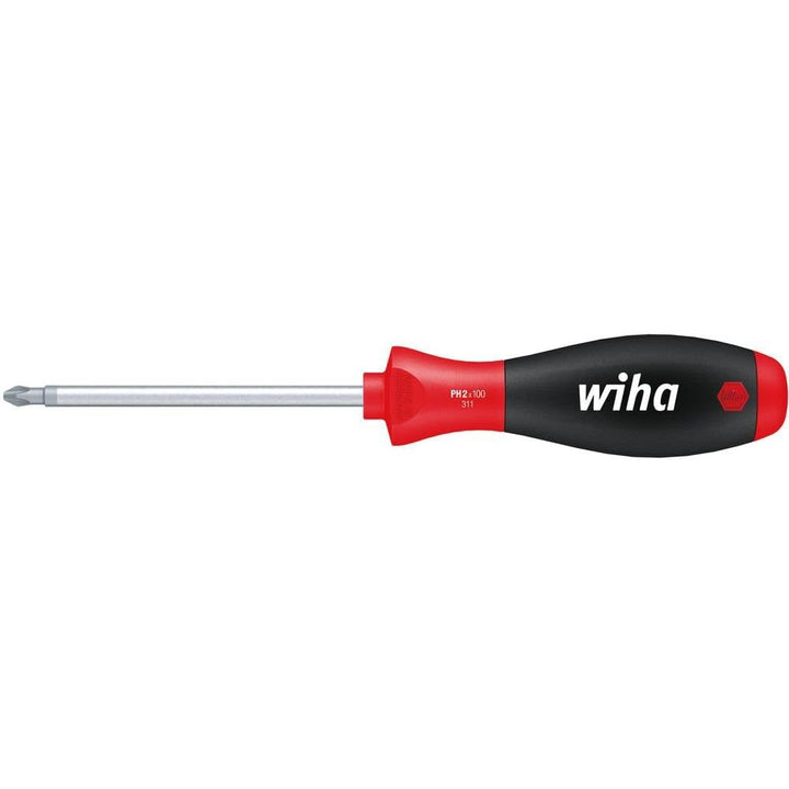 Wiha Schraubendreher SoftFinish® Phillips mit Rundklinge (00759) PH2 x 100 mm ergonomischer Griff fü