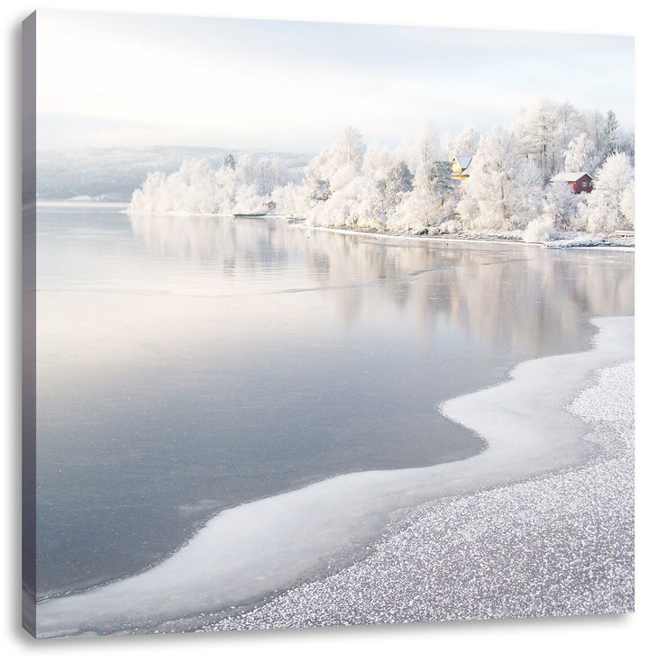Kalte Winterlandschaft, Format: 70x70 als Leinwandbild, tolle Bilder fertig auf Holzrahmen gespannt,
