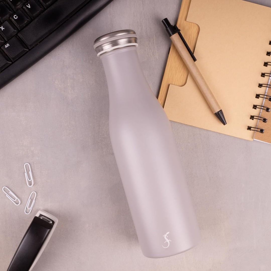 LURCH Edelstahl-Isolierflasche 0,5 l in Jura grey - Perfekt für jede Aktivität, Jura Grey