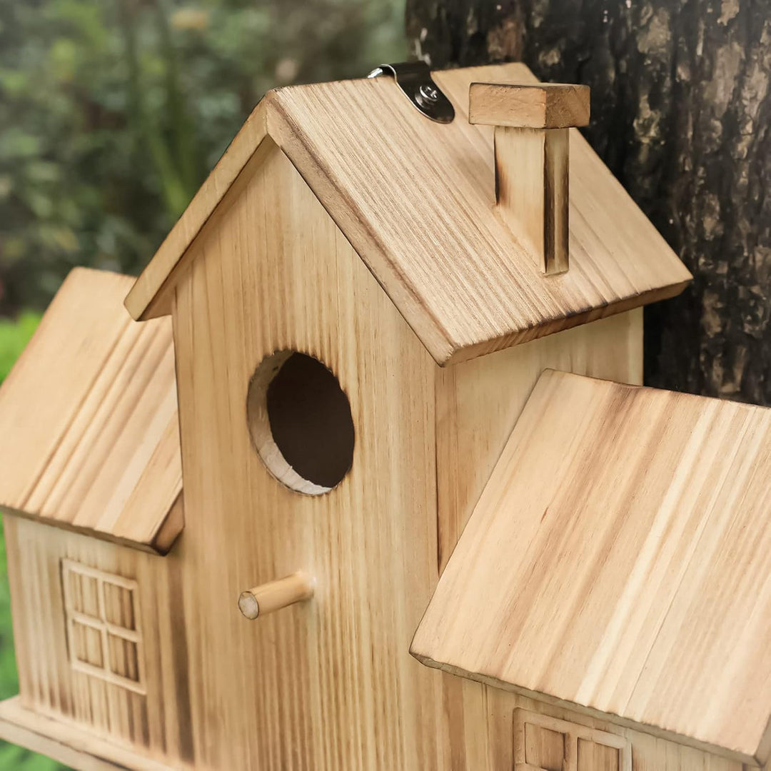 STARSWR Vogelhäuser für draussen, 3 Löcher, Vogelhaus für 3 Vogelfamilien, Bluebird-Finken, Kardinäl