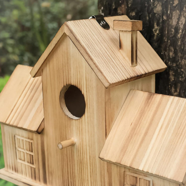STARSWR Vogelhäuser für draussen, 3 Löcher, Vogelhaus für 3 Vogelfamilien, Bluebird-Finken, Kardinäl