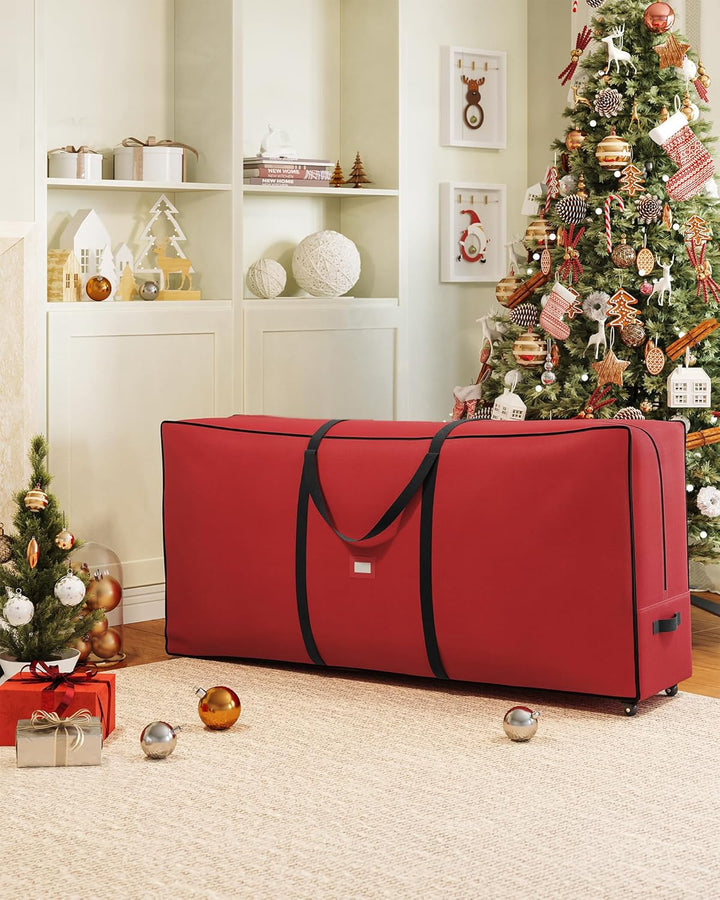 SONGMICS Aufbewahrungstasche für Weihnachtsbaum, Tragetasche auf Rollen, für Bäume bis zu 274 cm, fü