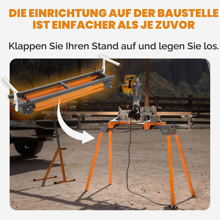 BORA Portamate PM‑4000 Gehrungssägenständer – Klappbarer &amp; Tragbarer Universal‑Kappsägenständer, Sch