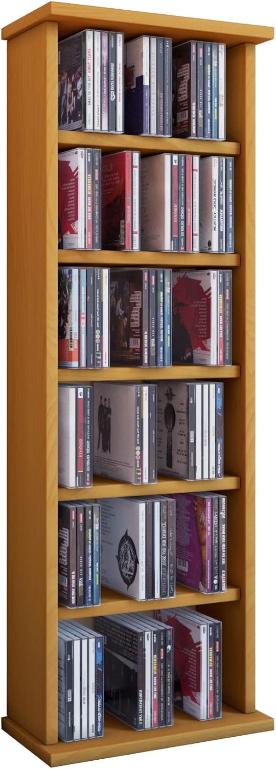 VCM 25243 Regal DVD CD Rack Medienregal Medienschrank Aufbewahrung Holzregal Standregal Möbel Schran