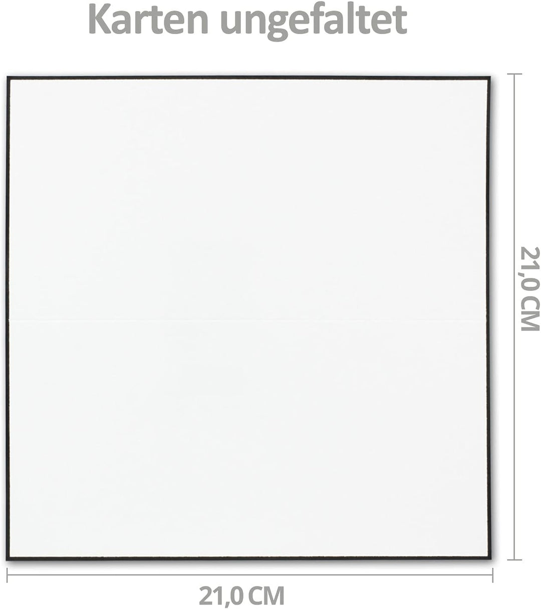 NEUSER PAPIER 50x Trauerkarten Sets - DIN Lang Doppelkarten mit gefütterten Umschlägen - beides mit