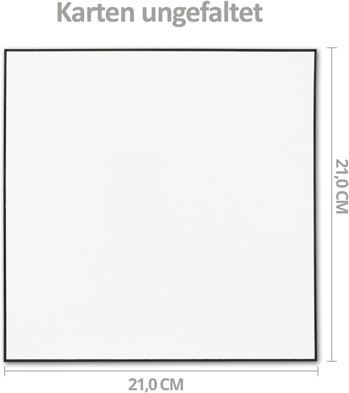 NEUSER PAPIER 50x Trauerkarten Sets - DIN Lang Doppelkarten mit gefütterten Umschlägen - beides mit