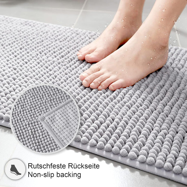 Badematte rutschfest | Als Badteppich Set kombinierbar | Badezimmer-Teppich Bad-Vorleger waschbar au