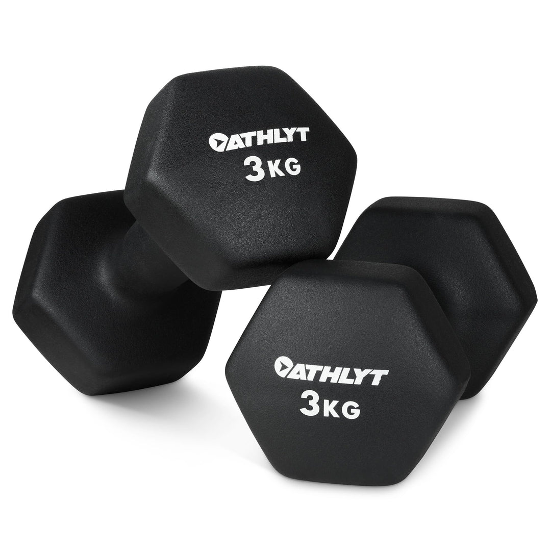 Athlyt - Neopren hanteln gewichte 03# 2 X 3 Schwarz, 2 x 3kg